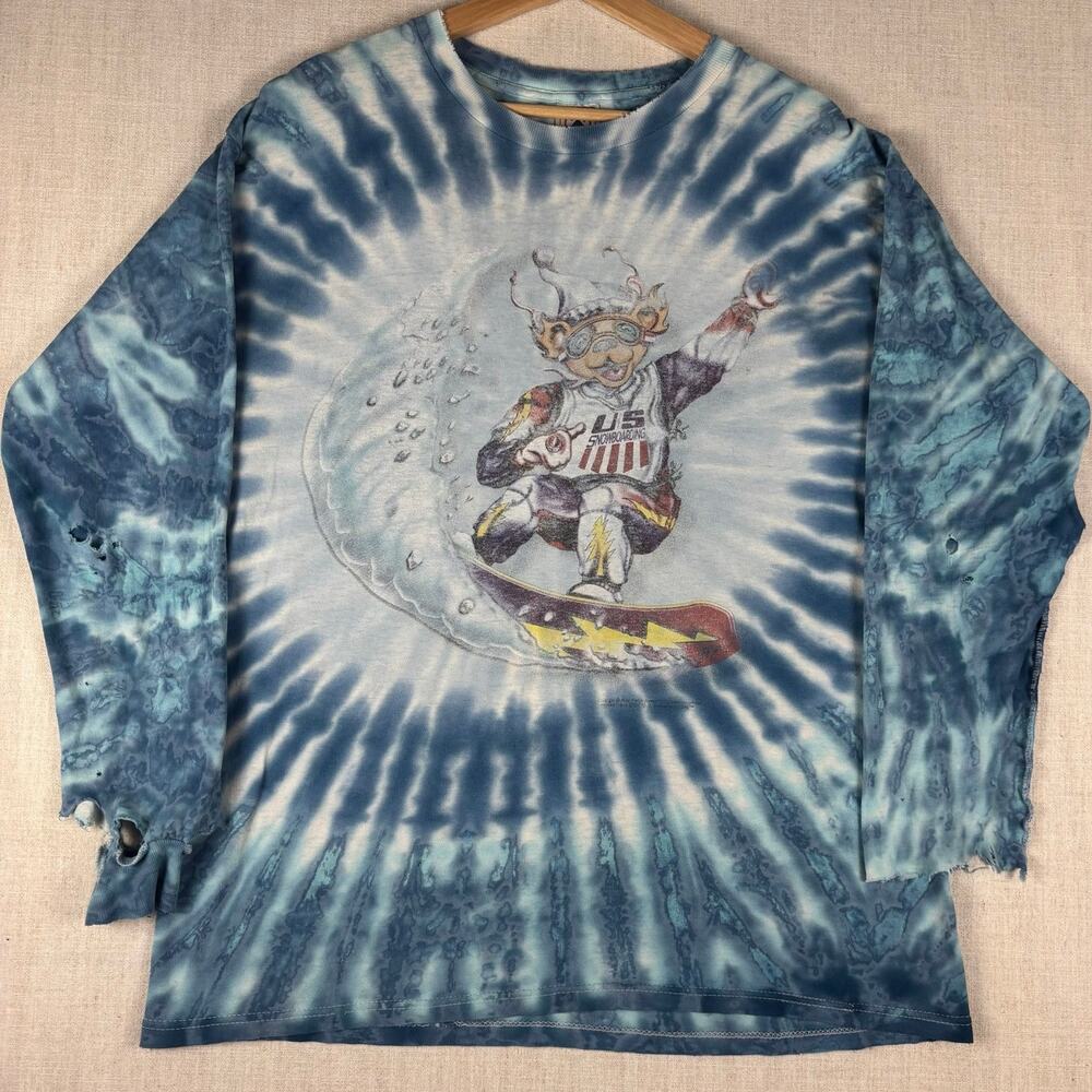 Vintage Grateful Dead Snowboarding Bear Distressed Large Band Longsleeve Shirt